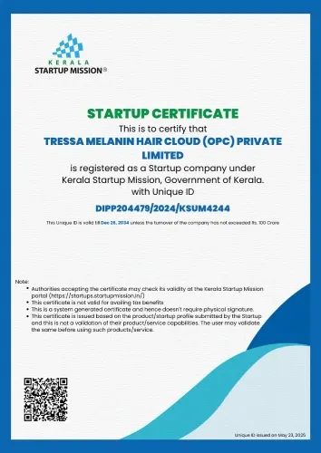 Startup kerala raw indian hair vendor certificate for hair cloud india